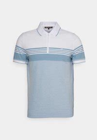 michael kors womens tide blue striped zip polo|Michael Kors Stripe Tipped Zip Polo Shirt .